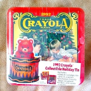 Crayola Holiday Tin Circa 1992 Never Opened
